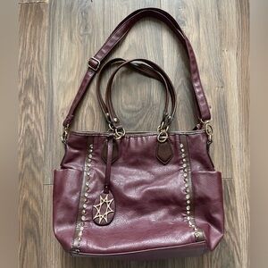 Elegant Burgundy Leather Tote Bag